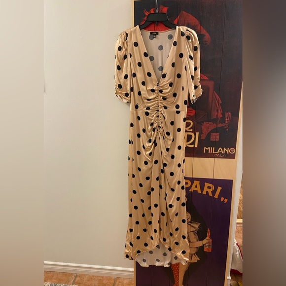 AFRM || suki ruched polka dot midi dress - Picture 6 of 9
